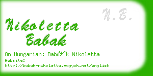 nikoletta babak business card